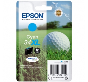 Epson Cartuccia inkjet alta capacit Pallina da golf DuraBrite Ultra 34XL ciano C13T34724010