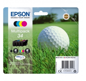 Epson Multipack cartucce inkjet Pallina da golf DuraBrite Ultra 34 nero+ciano+magenta+giallo C13T34664010