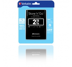 HD VERBATIM STORE'D GO USB 3.0 2,5" 2TB 53177 Colore Nero