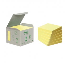 BLOCCO 3M POST-IT MM.6X76 GIALLO RICICLATO CF.6 Colore Giallo