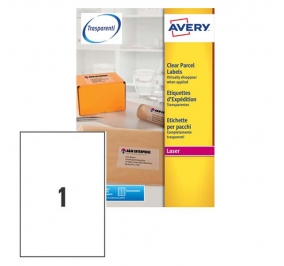 ETICHETTA AVERY LASER CM.21X29 TRASPARENTE CF.25