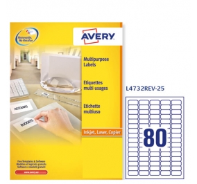 ETICHETTA AVERY LASER RIMOVIBILE MM.36X16 FF25