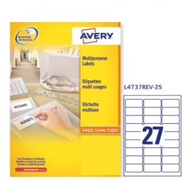 ETICHETTA AVERY LASER RIMOVIBILE MM.63X29 FF25