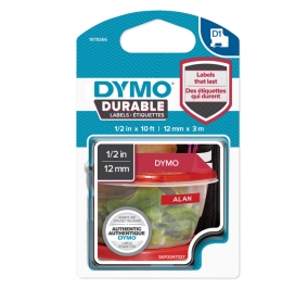 ETICHETTA DURABLE TIPO D1 DYMO MM12X3 BIANCO/ROSSO PERMANENTE Colore Bianco/rosso permanente