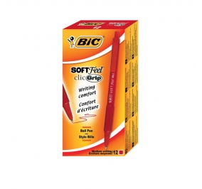 PENNA SFERA BIC SOFTFEEL CLIC GRIP ROSSO CF.12 Colore Rosso