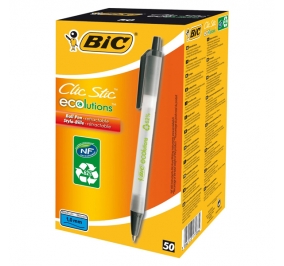 PENNA SFERA BIC ECOLUTIONS SCATTO NERO CF.50 Colore Nero