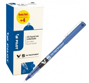 ROLLER HI-TECPOINT V5 BLU CF.16+4 Colore Blu