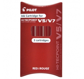CARTUCCE PILOT PER HI TECPOINT V5/V7 ROSSO CF.3 Colore Rosso