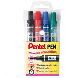 PENNARELLO MARCATORE PENTEL N50 TASCHETTA 4 COLORI Colore 4 colori assortiti