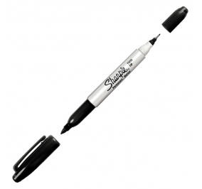 PENNARELLO SHARPIE TWIN TIP 2 PUNTE NERO Colore Nero