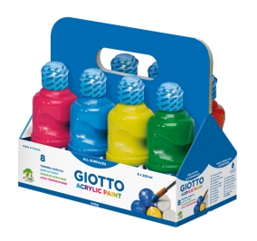 TEMPERA GIOTTO ACRILICA ML250 ASA. CF.8 ASSORTITI Colore 8 Colori assortiti