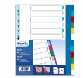 INTERCALARE 12 TASTI FAVORIT MAX COLORATO 23X30 POLIPROPILENE