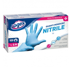 GUANTI NITRILE LOGEX MISURA MEDIA X ALIMENTI M/L CF.100