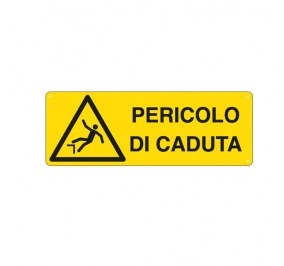 CARTELLO ALLUMINIO 35X12 PERICOLO DI CADUTA