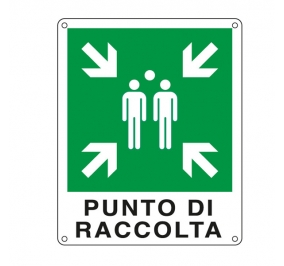 CARTELLO ALLUMINIO BIANCO 25X31 PUNTO DI RACCOLTA