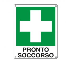 CARTELLO ALLUMINIO BIANCO 12X15 PRONTO SOCCORSO