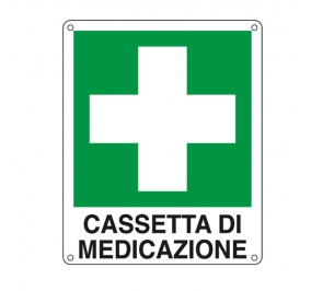 CARTELLO ALLUMINIO BIANCO 16X21 CASSETTA DI MEDICAZIONE
