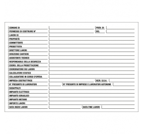 CARTELLO POLIONDA 67X100 CANTIERE SPECIFICHE DEI LAVORI