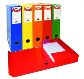 CARTELLA IN LINEA PLASTICA CON BOTTONE DORSO 4 INBOX  ARANCIO Colore Arancio