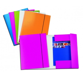 CARTELLA PLASTIFICATA 3 LEMBI 25X34 CON ELASTICO FUCSIA Colore Fucsia