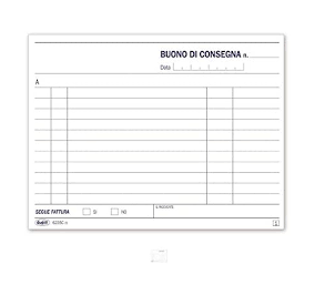 BLOCCO DATA UFFICIO BUONO CONSEGNA 2 COPIE RICALCO CM.17X12