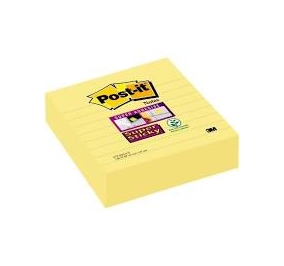 BLOCCO 3M POST-IT MM.101X101 SUPER STICKY RIGHE GIALLO CANARY CF.3
