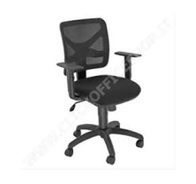 sedia operativa pentagon be colore seduta nera e rete grigia misure cm 93/104hx62px48l