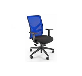 sedia semidirezionale light colore rete nera/seduta blu misure cm 104-115x70px50l
