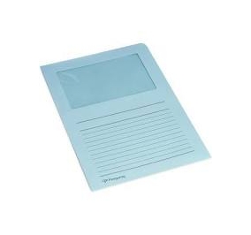 CARTELLA CARTA CON FINESTRA SINTEX CON STAMPA AZZURRO CF.50 Colore Azzurro
