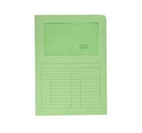 CARTELLA CARTA CON FINESTRA SINTEX CON STAMPA VERDE CF.50 Colore Verde
