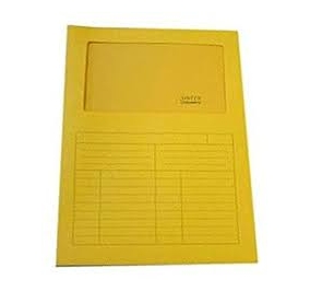CARTELLA CARTA CON FINESTRA SINTEX CON STAMPA GIALLO CF.50 Colore Giallo