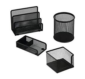 SET UFFICIO LEBEZ METALLO RETE PZ.4 NERO Colore Nero