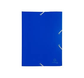 CARTELLA A 3 LEMBI CON ELASTICO IN PPL 24X32 BLU Colore Blu