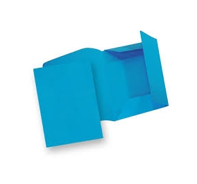 CARTELLA BRISTOL 3 LEMBI 25X34,5 SENZA STAMPA GR.270 AZZURRO Colore Azzurro