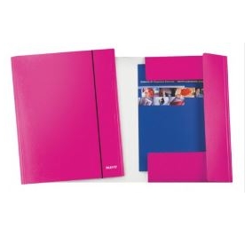 CARTELLA PLASTIFICATA 3 LEMBI 25X34 CON ELASTICO FUCSIA Colore Fucsia