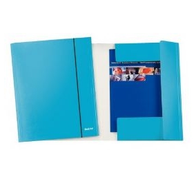 CARTELLA PLASTIFICATA 3 LEMBI 25X34 CON ELASTICO AZZURRO Colore Azzurro