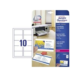 BIGLIETTI DA VISITA SATINATI PER LASER GR.220 MM.85X54 FF25