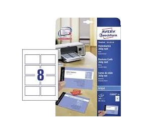 BIGLIETTI DA VISITA BIANCHI PER INK JET GR.260 MM.85X54 FF25