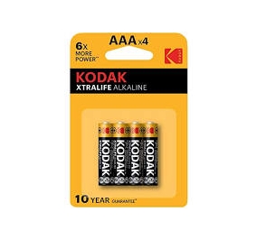 PILE KODAK ALCALINE EXTRA LIFE MAX  MINISTILO AAA BLISTER 4 PZ