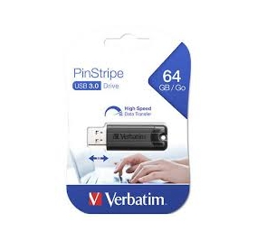 PEN DRIVE VERBATIM PINSTRIPE 64GB USB 3.0 49318