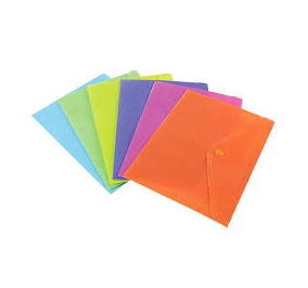CARTELLA PLASTICA CON BOTTONE A3 (29,7X42) CF.5 COLORI ASS. Colore 5 Colori assortiti