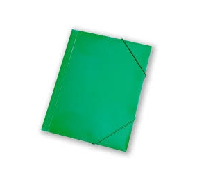 CARTELLA POLIPROPILENE 3 LEMBI CON ELASTICO VERDE Colore Verde
