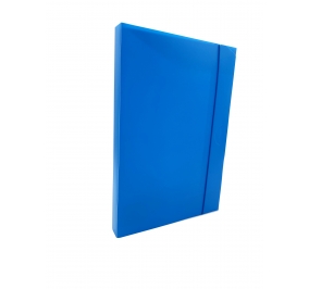 CARTELLA PLASTICA CON ELASTICO 24X35X3 AZZURRO Colore Azzurro