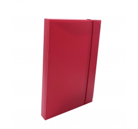 CARTELLA PLASTICA CON ELASTICO 24X35X3 ROSSO Colore Rosso