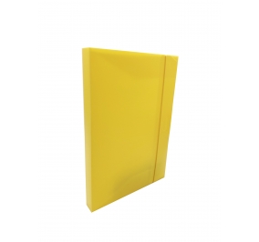 CARTELLA PLASTICA CON ELASTICO 24X35X3 GIALLO Colore Giallo