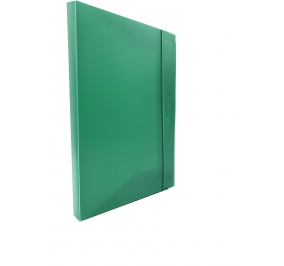 CARTELLA PLASTICA CON ELASTICO 24X35X3 VERDE Colore Verde