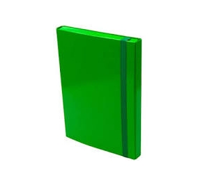 CARTELLA 3 LEMBI 25X34,5 DORSO 5CM ELASTICO PIATTO VERDE Colore Verde