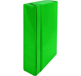 CARTELLA 3 LEMBI 25X34,5 DORSO 5CM ELASTICO PIATTO VERDE PRATO Colore Verde prato