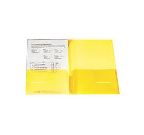 CARTELLA PLASTICA CON TASCA  GIALLO Colore Giallo