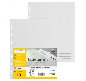 BUSTE A FORATURA UNIVERSALE CM.22X30 ATLA PRIVACY COLORE BIANCO